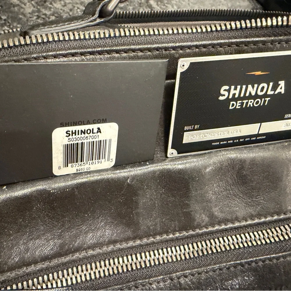 Shinola Men's Black Leather briefcase